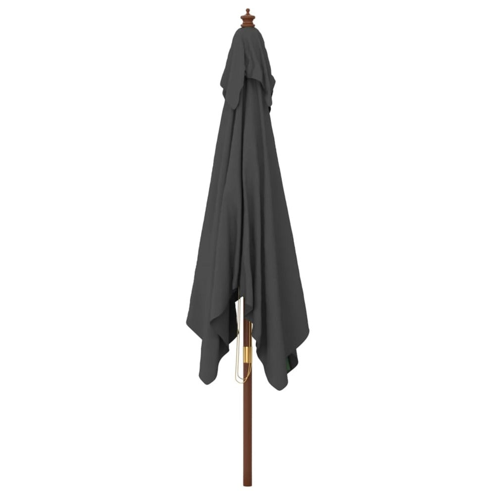 VIDAXL Parasol De Jardin Avec Mât En Bois Anthracite 300x300x273 Cm