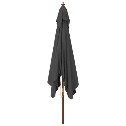 VIDAXL Parasol De Jardin Avec Mât En Bois Anthracite 300x300x273 Cm