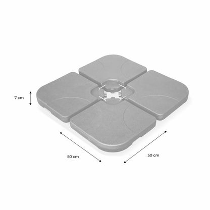  Dalle Pour Parasol à Lester - 50x50cm - 16 Kgs Une Fois Remplie - Pieds. Socle Poids Pour Fixer Votre Parasol