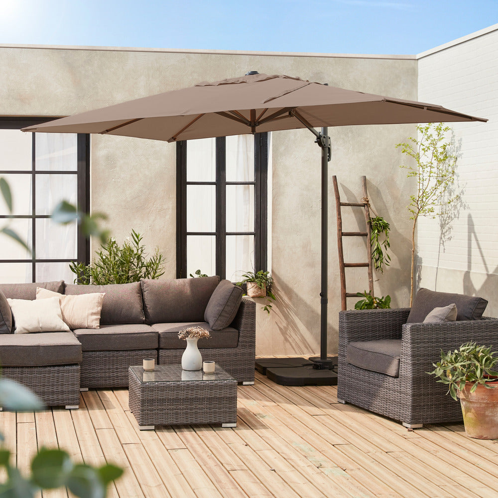  Dalle Pour Parasol à Lester - 50x50cm - 16 Kgs Une Fois Remplie - Pieds. Socle Poids Pour Fixer Votre Parasol