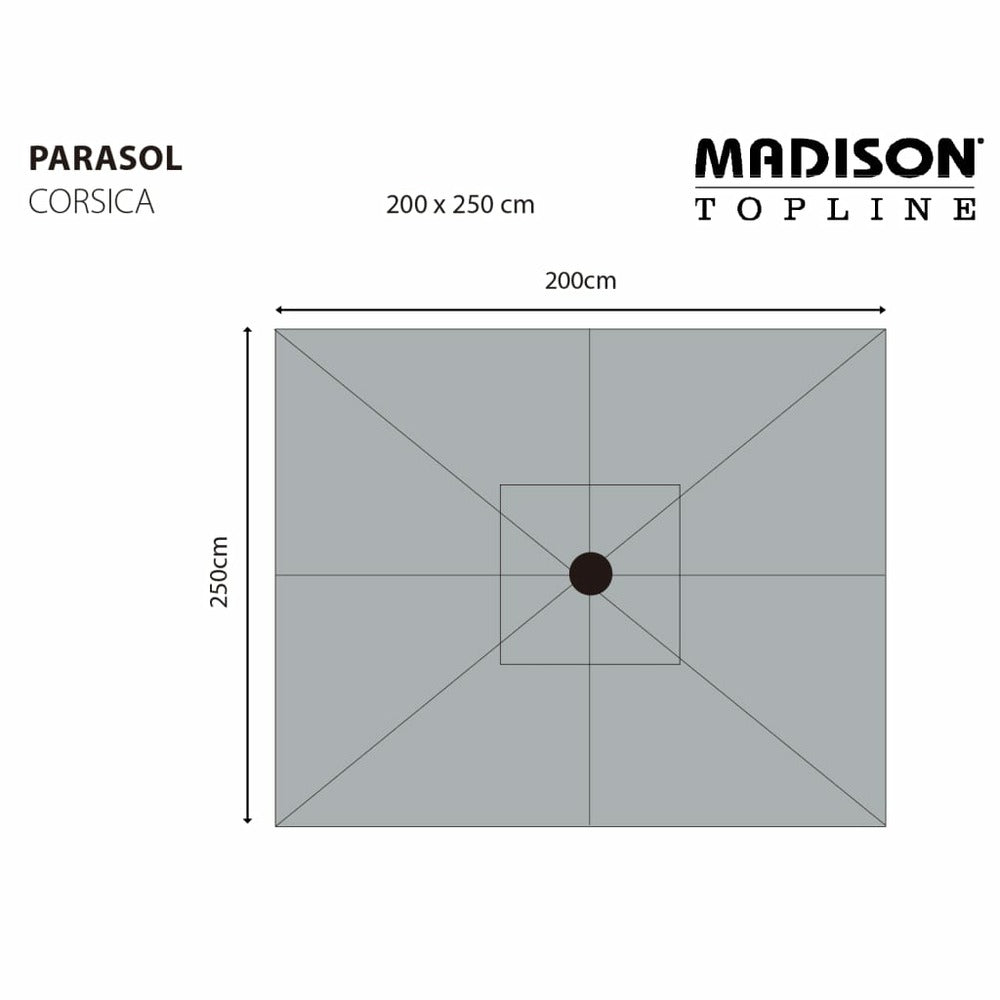 Madison Parasol Corsica 200x250 Cm Taupe