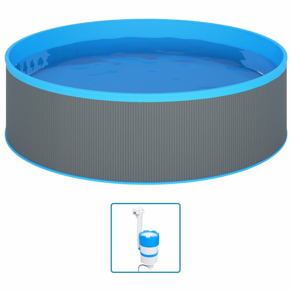 VIDAXL Piscine Avec écumoire Suspendue Et Pompe 350x90 Cm Gris
