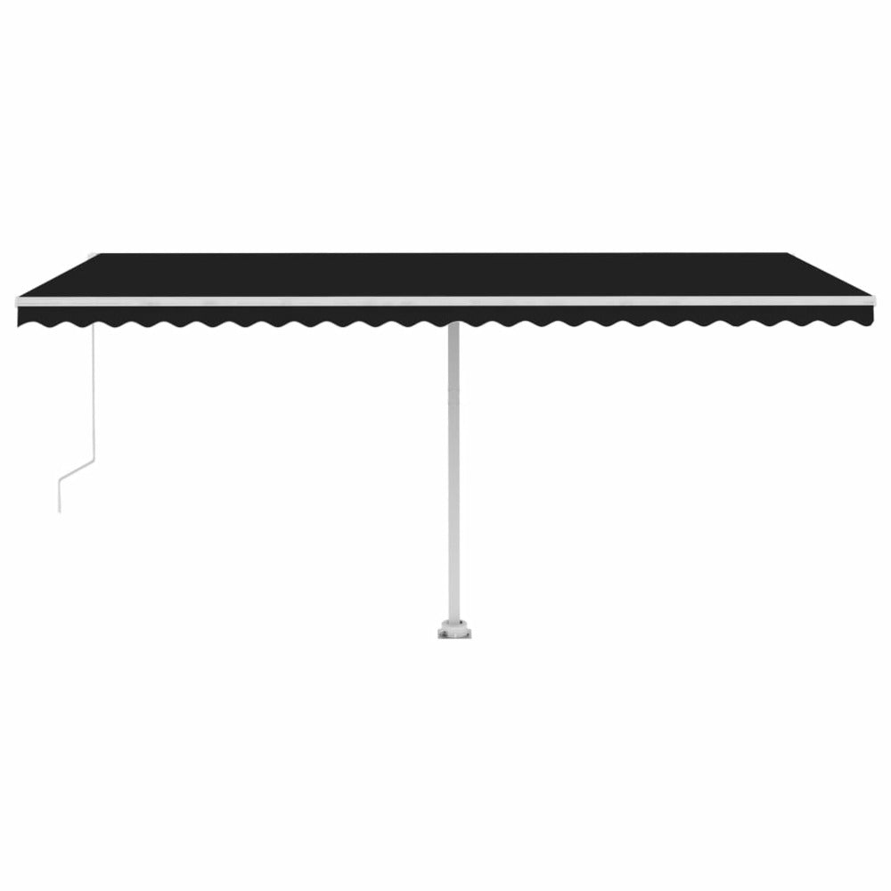 VIDAXL Auvent Manuel Rétractable Avec Led 500x300 Cm Anthracite