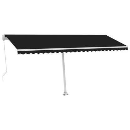 VIDAXL Auvent Manuel Rétractable Avec Led 500x300 Cm Anthracite