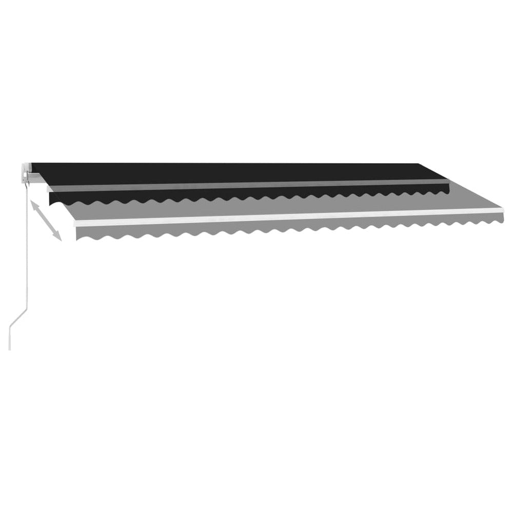 VIDAXL Auvent Manuel Rétractable Avec Led 500x300 Cm Anthracite