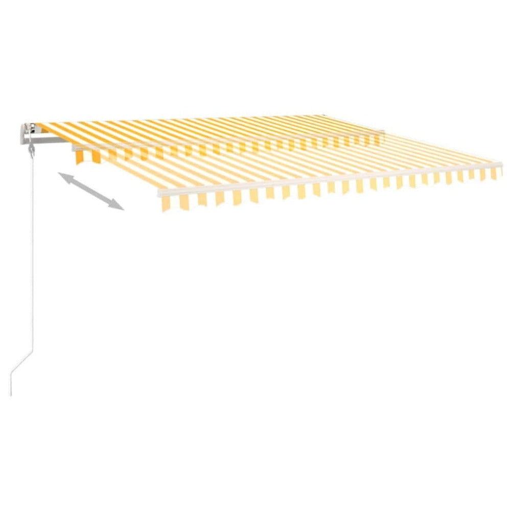 VIDAXL Auvent Rétractable Automatique 450x300 Cm Jaune Et Blanc