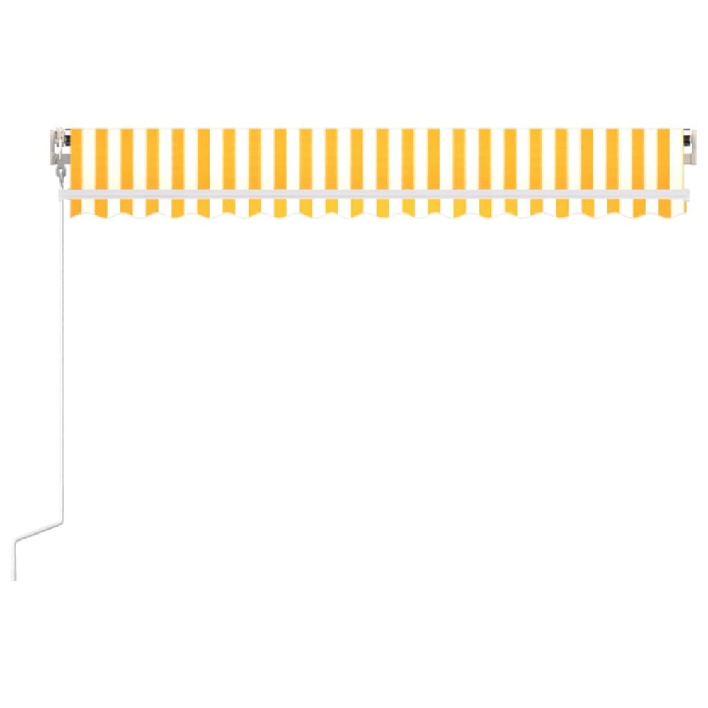 VIDAXL Auvent Rétractable Automatique 450x300 Cm Jaune Et Blanc