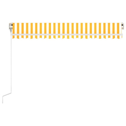 VIDAXL Auvent Rétractable Automatique 450x300 Cm Jaune Et Blanc