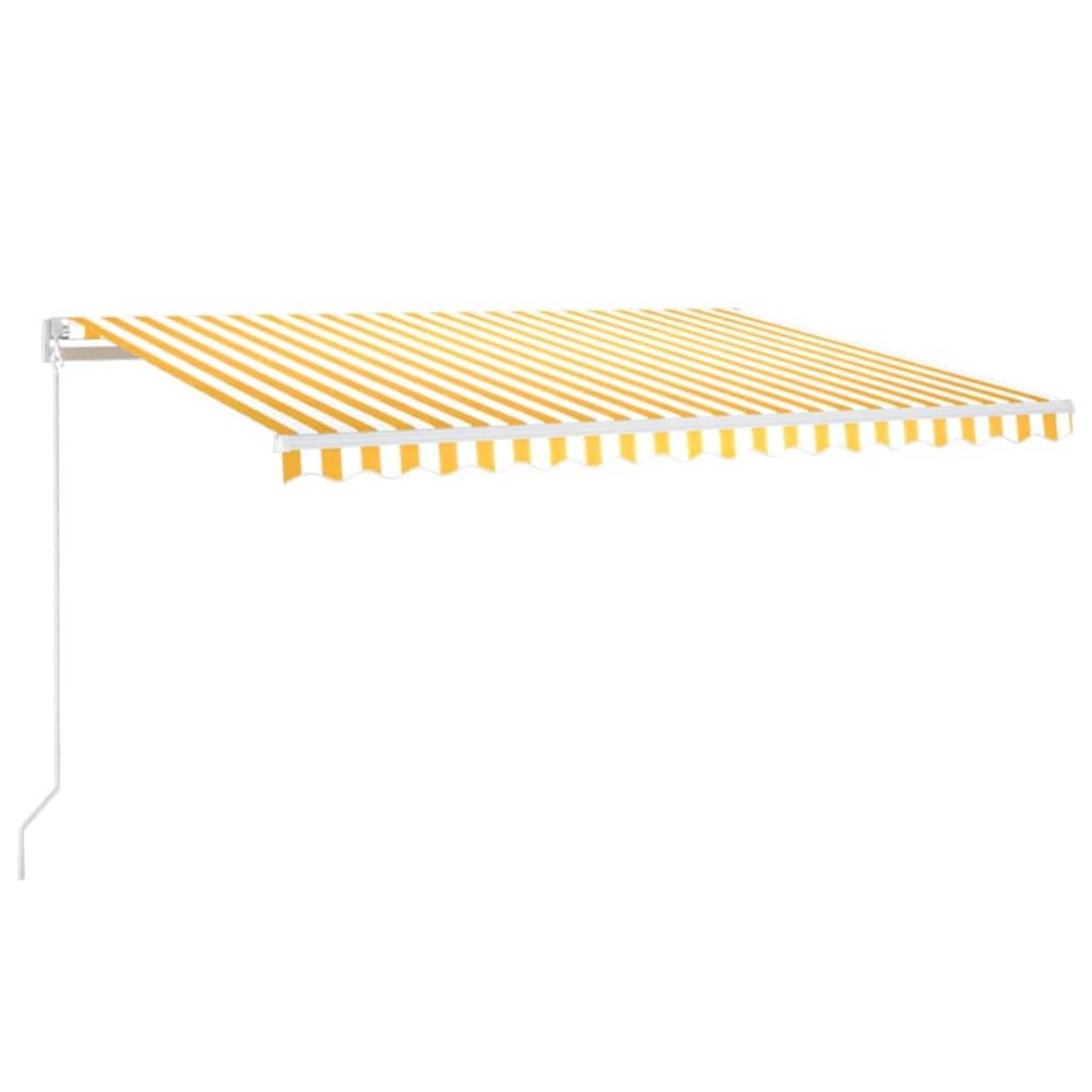 VIDAXL Auvent Rétractable Automatique 450x300 Cm Jaune Et Blanc