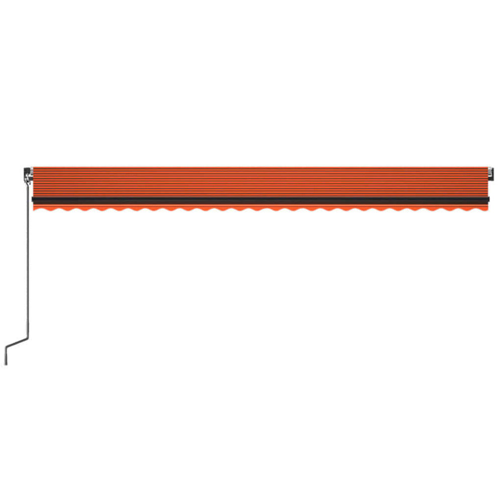 VIDAXL Auvent Manuel Rétractable 600x350 Cm Orange Et Marron