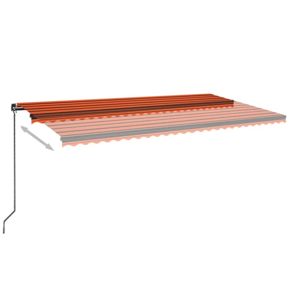 VIDAXL Auvent Manuel Rétractable 600x350 Cm Orange Et Marron