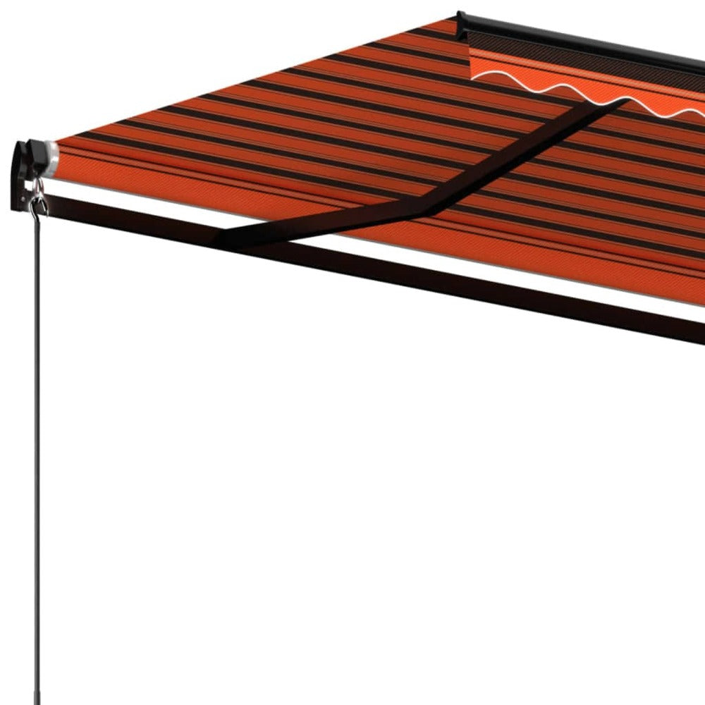 VIDAXL Auvent Manuel Rétractable 600x350 Cm Orange Et Marron