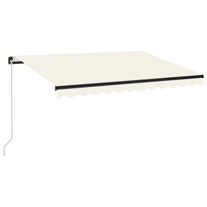 VIDAXL Auvent Manuel Rétractable Avec Led 350x250 Cm Crème
