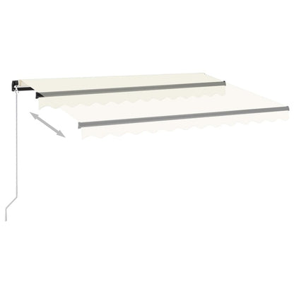 VIDAXL Auvent Manuel Rétractable Avec Led 350x250 Cm Crème