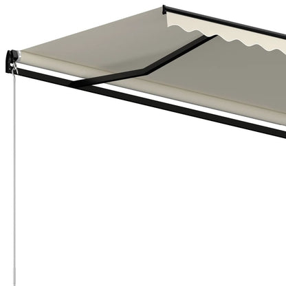 VIDAXL Auvent Manuel Rétractable Avec Led 350x250 Cm Crème