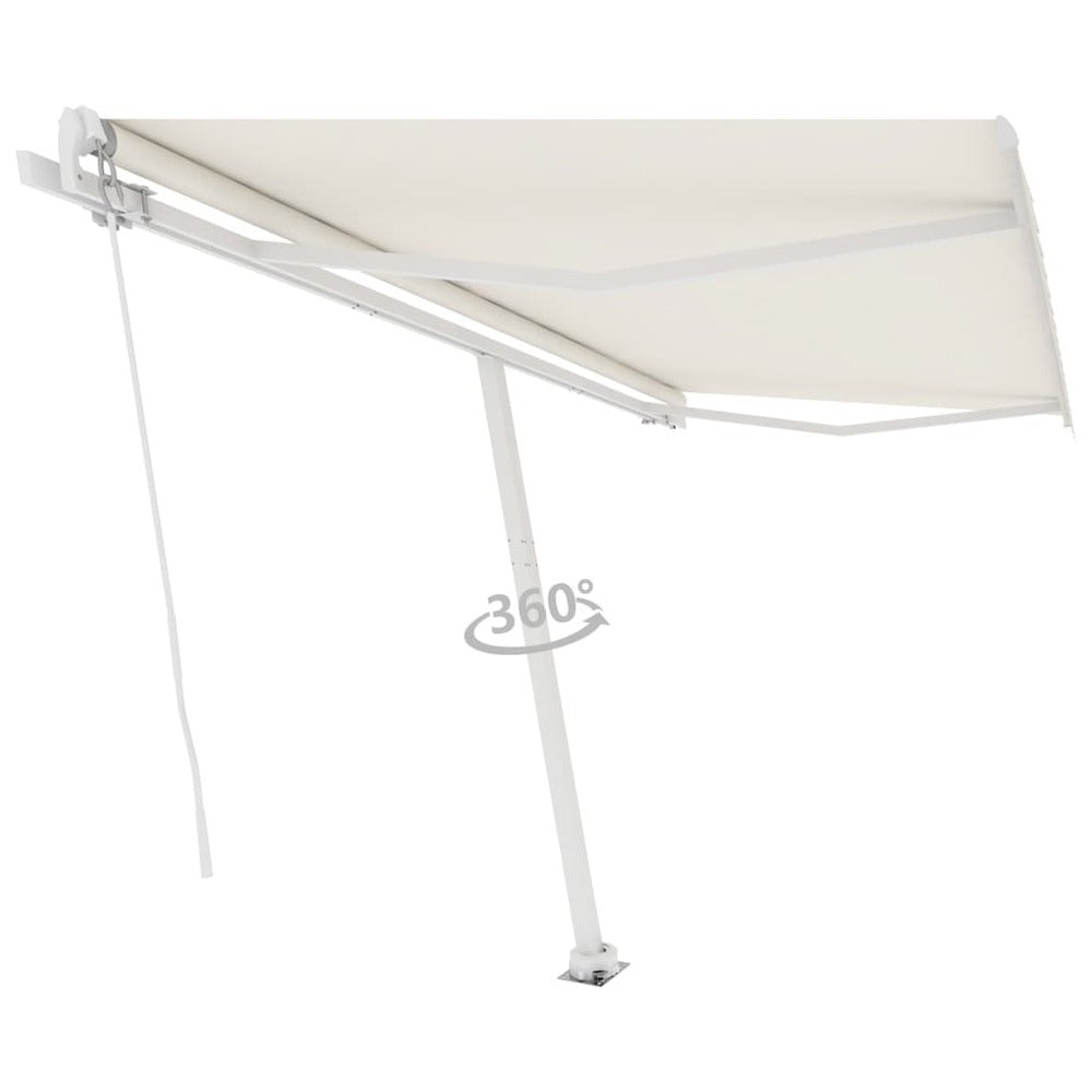 VIDAXL Auvent Manuel Rétractable Sur Pied 450x350 Cm Crème