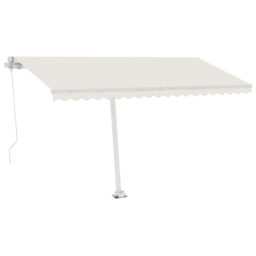 VIDAXL Auvent Manuel Rétractable Sur Pied 450x350 Cm Crème