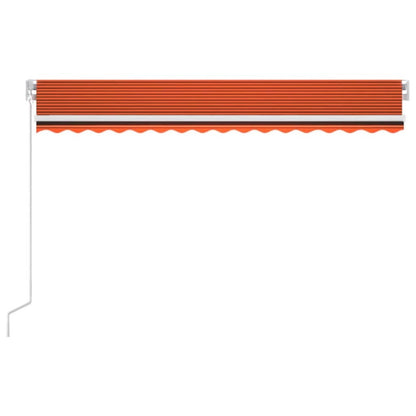VIDAXL Auvent Manuel Rétractable Avec Led 450x350 Cm Orange Et Marron