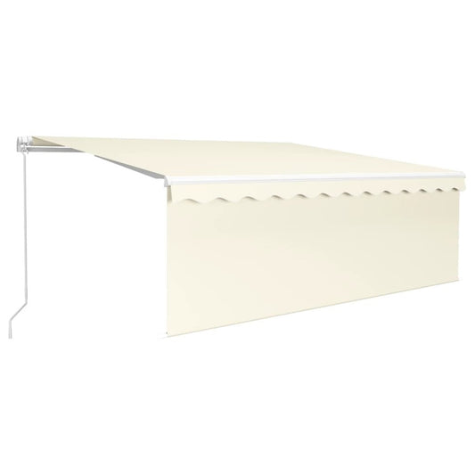 VIDAXL Auvent Manuel Rétractable Avec Store Et Led 4,5x3 M Crème