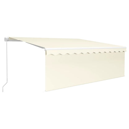 VIDAXL Auvent Manuel Rétractable Avec Store Et Led 4,5x3 M Crème