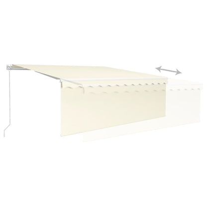 VIDAXL Auvent Manuel Rétractable Avec Store Et Led 4,5x3 M Crème