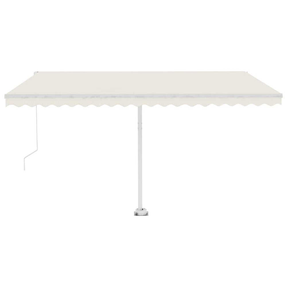 VIDAXL Auvent Manuel Rétractable Avec Led 450x300 Cm Crème