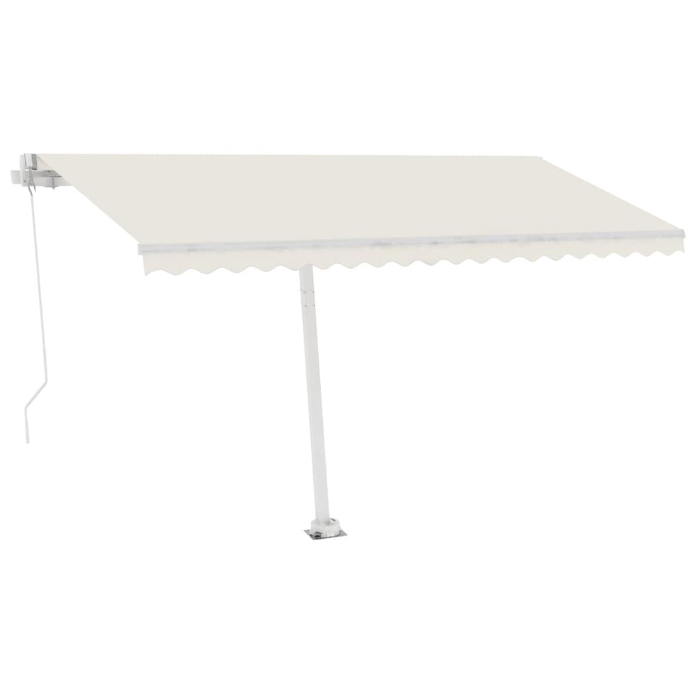 VIDAXL Auvent Manuel Rétractable Avec Led 450x300 Cm Crème