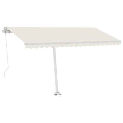 VIDAXL Auvent Manuel Rétractable Avec Led 450x300 Cm Crème