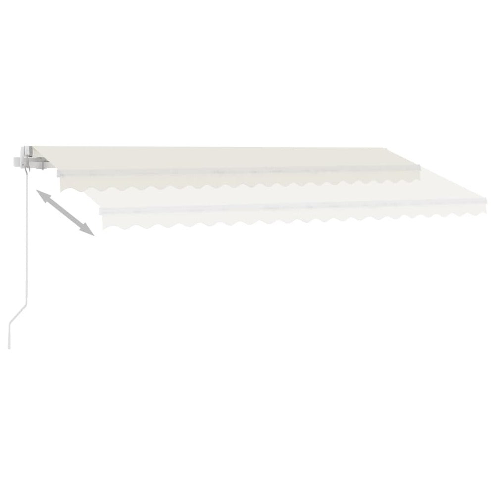 VIDAXL Auvent Manuel Rétractable Avec Led 450x300 Cm Crème