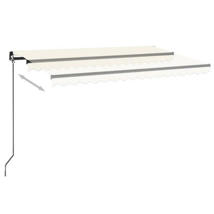 VIDAXL Auvent Manuel Rétractable 450x300 Cm Crème
