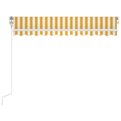 VIDAXL Auvent Rétractable Automatique 350x250 Cm Jaune Et Blanc