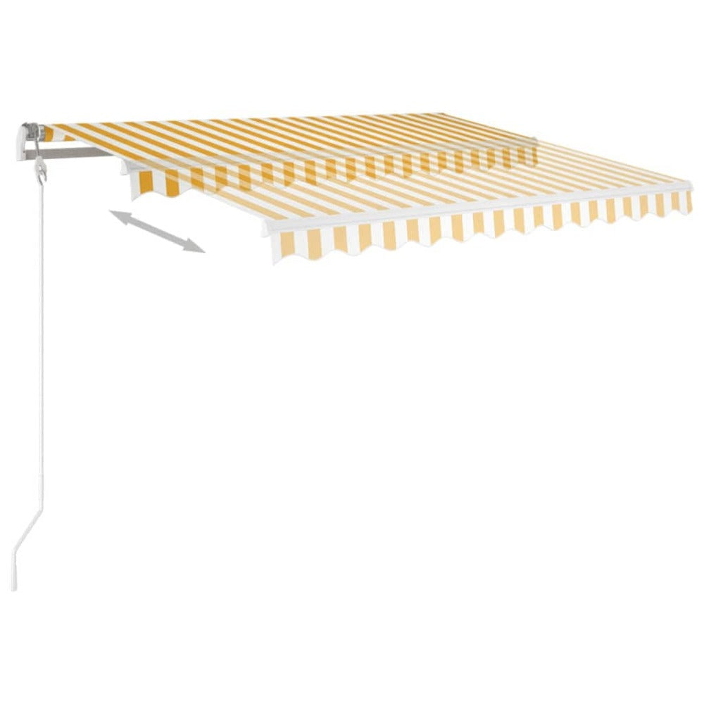 VIDAXL Auvent Rétractable Automatique 350x250 Cm Jaune Et Blanc