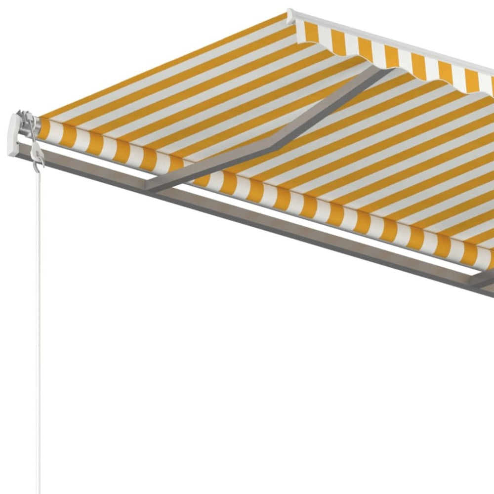 VIDAXL Auvent Rétractable Automatique 350x250 Cm Jaune Et Blanc