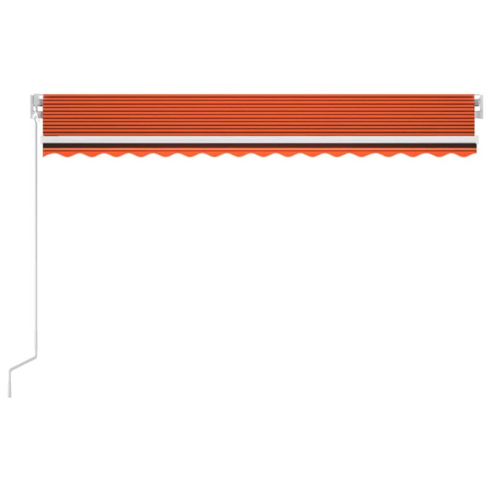 VIDAXL Auvent Manuel Rétractable 450x350 Cm Orange Et Marron
