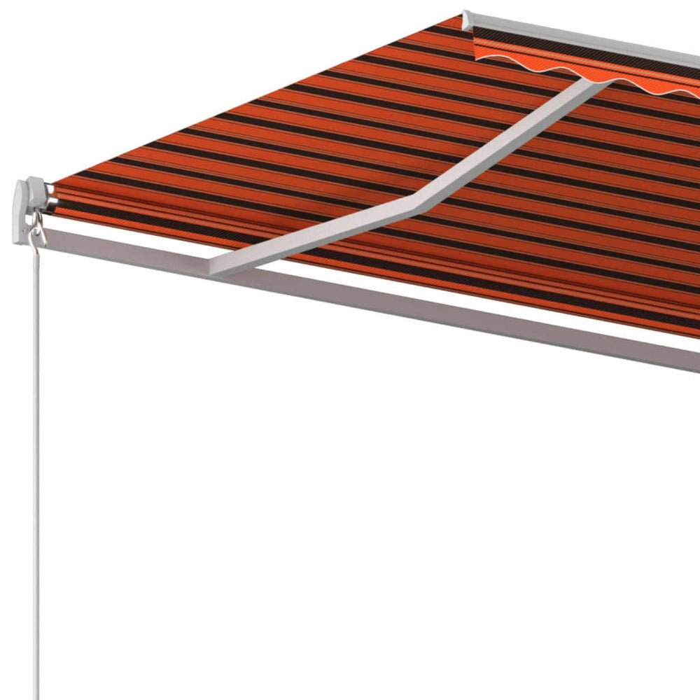VIDAXL Auvent Manuel Rétractable 450x350 Cm Orange Et Marron