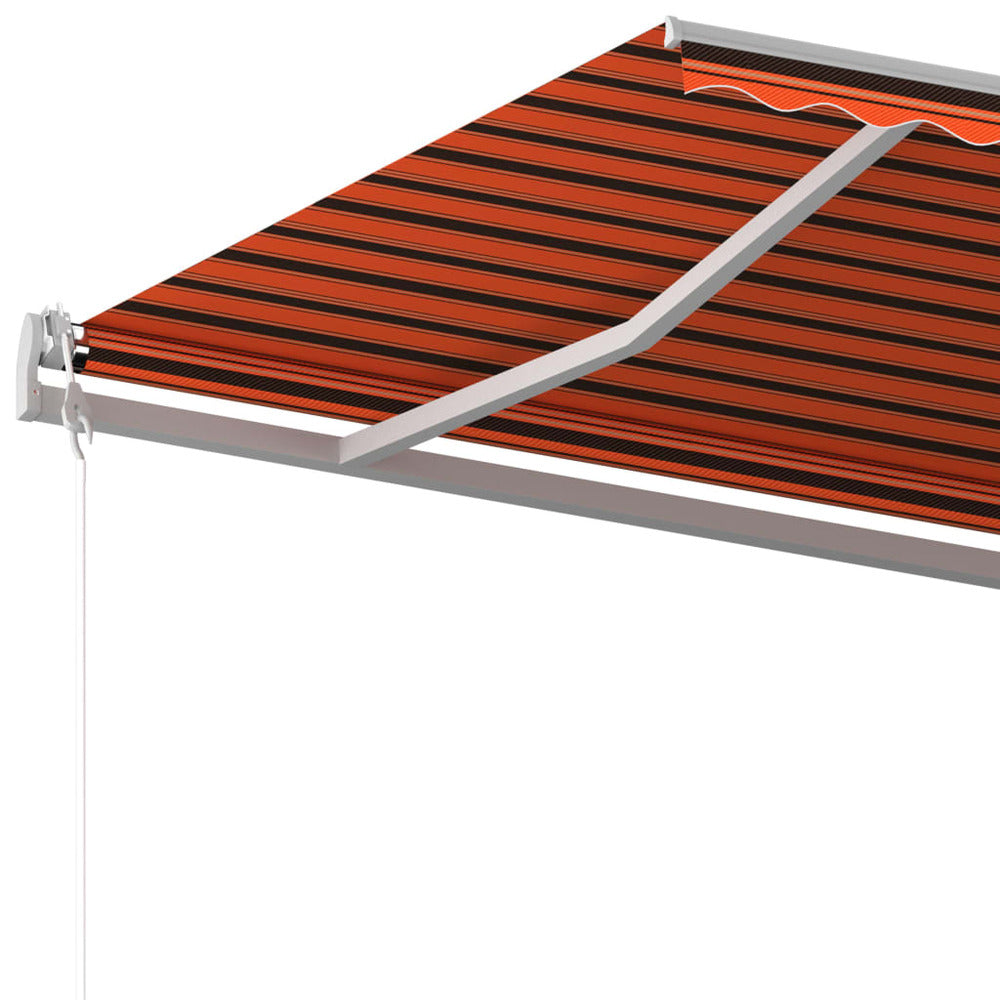 VIDAXL Auvent Rétractable Automatique Et Poteaux 5x3m Orange Et Marron