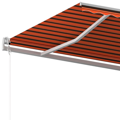 VIDAXL Auvent Rétractable Automatique Et Poteaux 5x3m Orange Et Marron