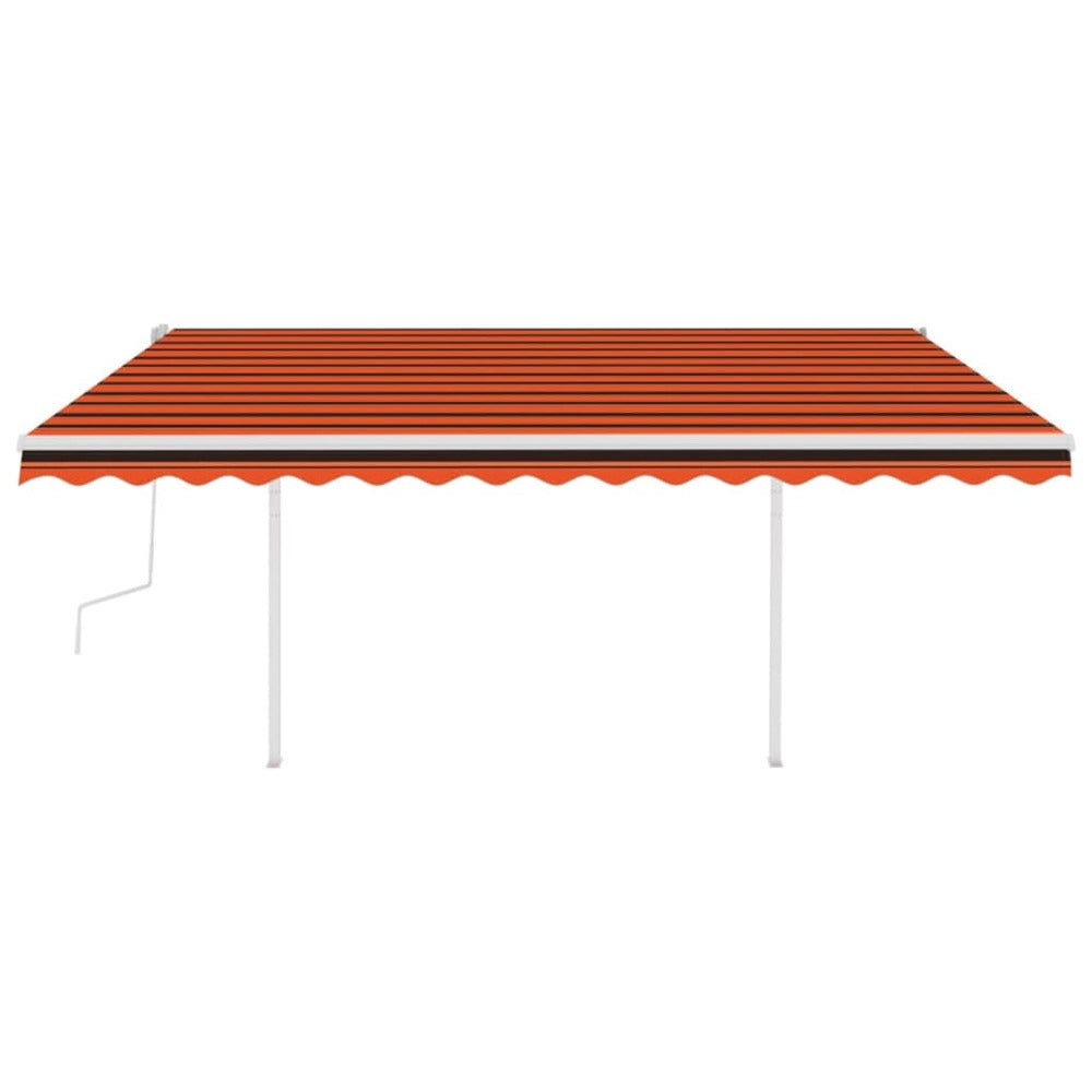 VIDAXL Auvent Manuel Rétractable Avec Led 4,5x3,5 M Orange Et Marron