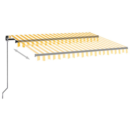 VIDAXL Auvent Manuel Rétractable 350x250 Cm Jaune Et Blanc