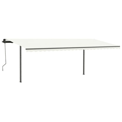 VIDAXL Auvent Manuel Rétractable Avec Poteaux 3,5x2,5 M Crème