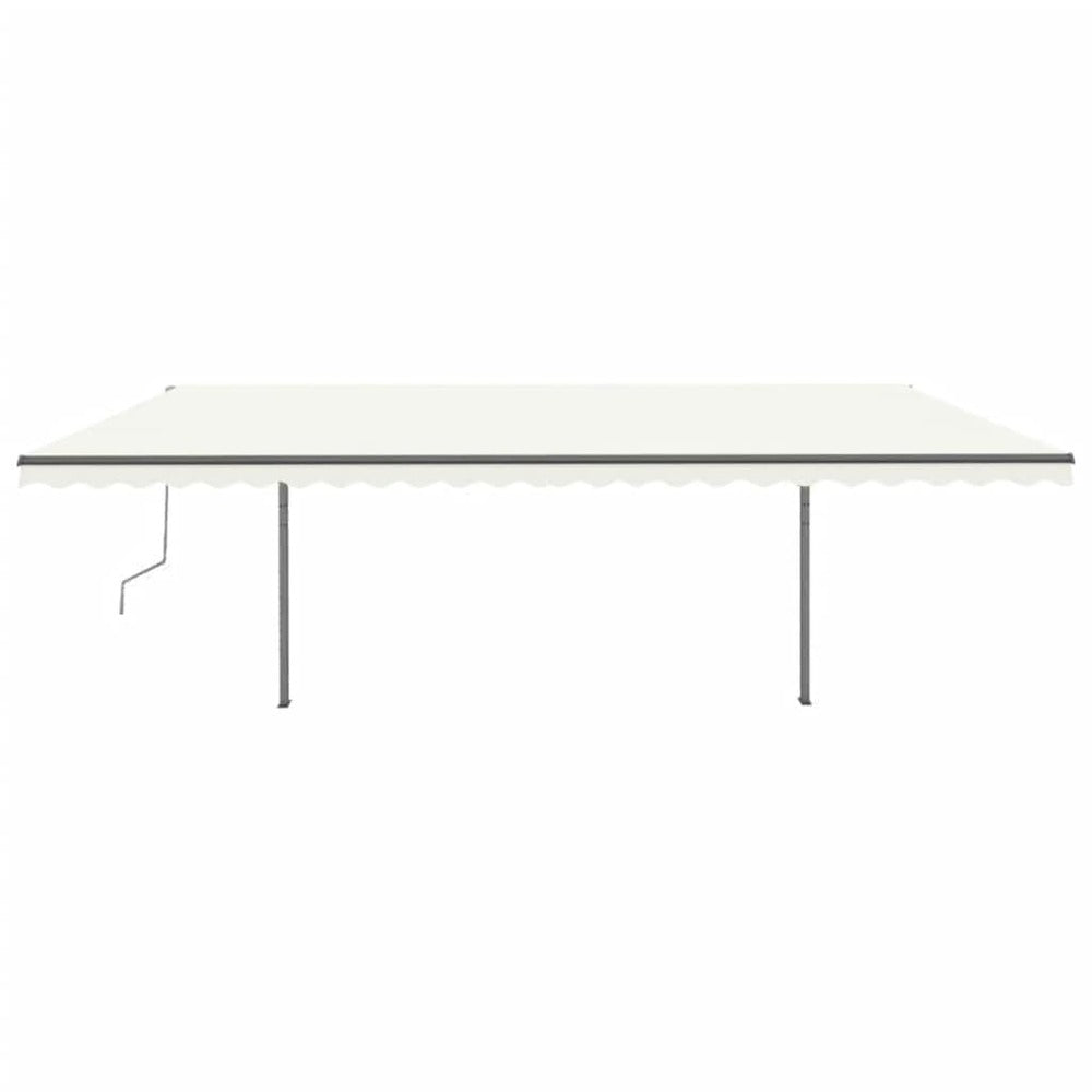 VIDAXL Auvent Manuel Rétractable Avec Poteaux 3,5x2,5 M Crème