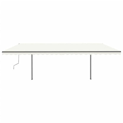 VIDAXL Auvent Manuel Rétractable Avec Poteaux 3,5x2,5 M Crème