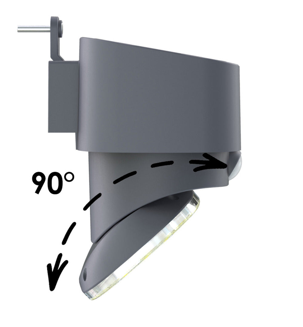  Applique Solaire Grise Anthracite éclairage Pivotant à 180°