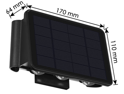  Applique Solaire 5 Faisceaux : 2 Up & 3 Down - Blanc Chaud 3000°k 150lm - Bf Light