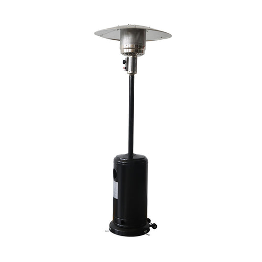  Chauffage D'extérieur à Gaz 13kw - Siberia - Parasol Chauffant Noir. Avec Roulettes Et Stabilisateur