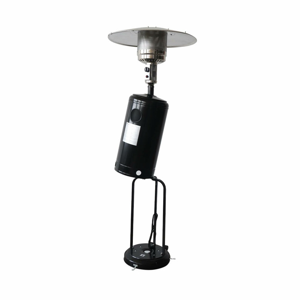  Chauffage D'extérieur à Gaz 13kw - Siberia - Parasol Chauffant Noir. Avec Roulettes Et Stabilisateur