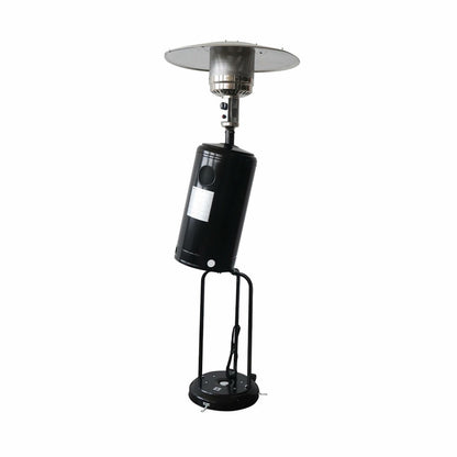  Chauffage D'extérieur à Gaz 13kw - Siberia - Parasol Chauffant Noir. Avec Roulettes Et Stabilisateur