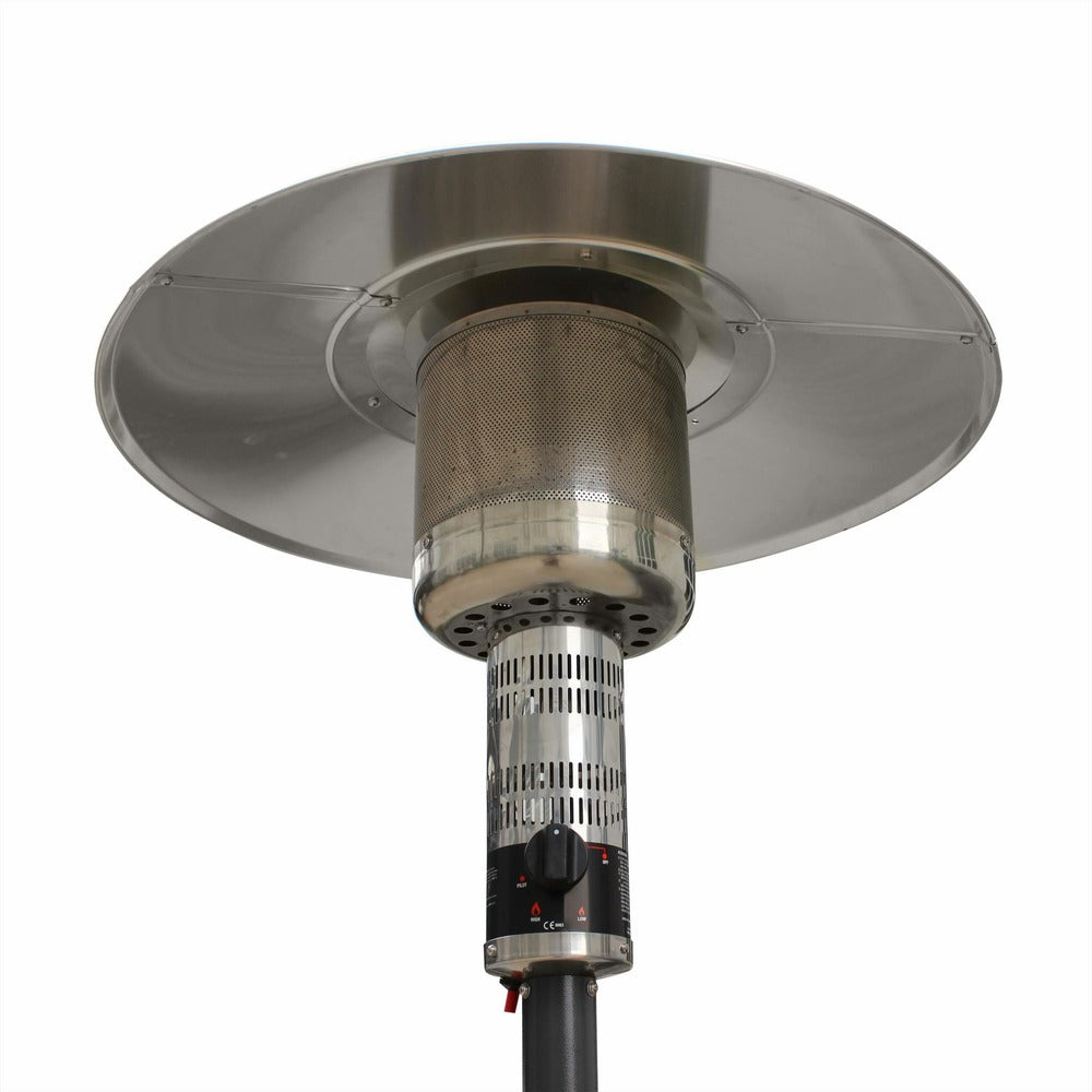  Chauffage D'extérieur Gaz 12.5kw - Finland - Parasol Chauffant Gris Réglable. Porte En Façade. Roulettes Et Housse
