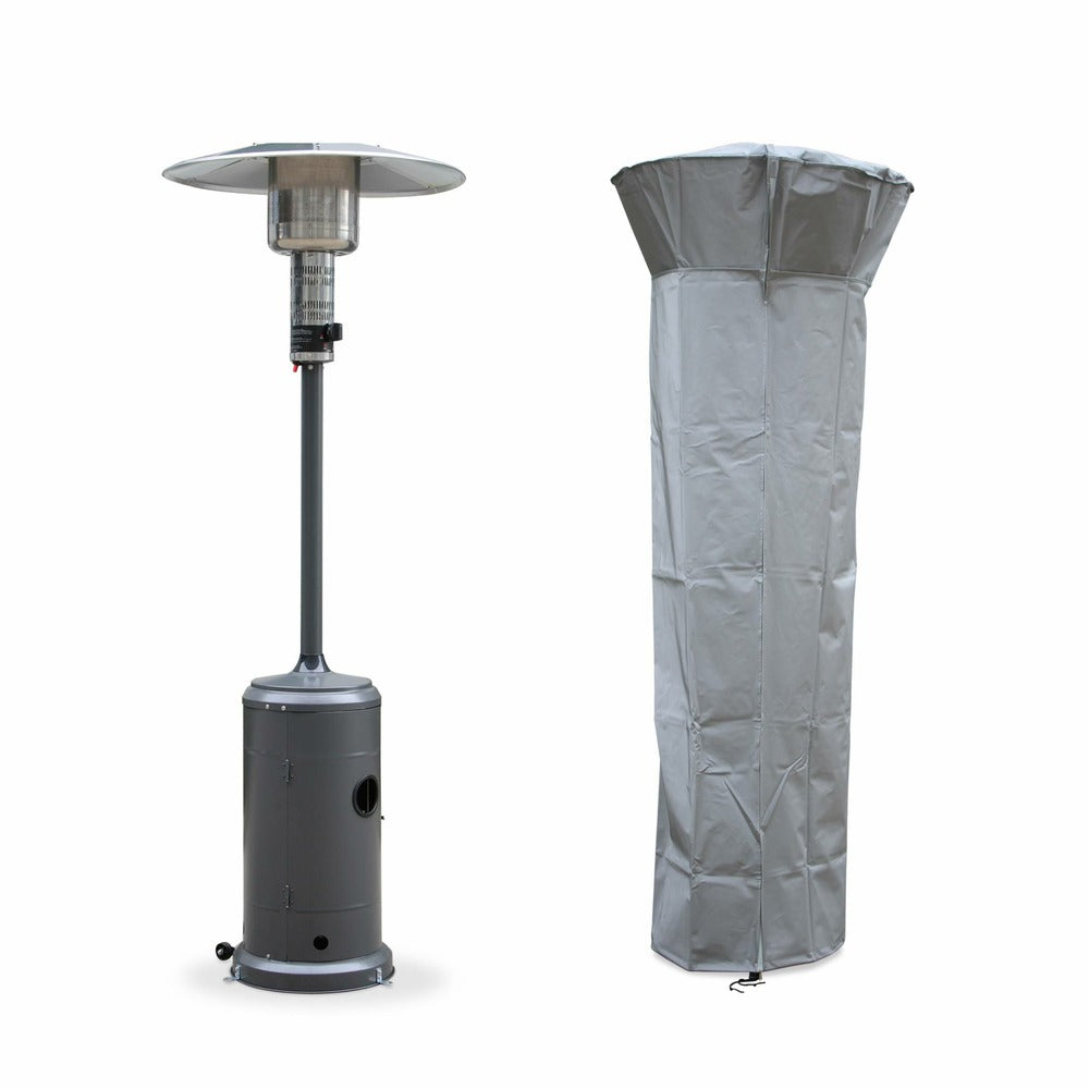  Chauffage D'extérieur Gaz 12.5kw - Finland - Parasol Chauffant Gris Réglable. Porte En Façade. Roulettes Et Housse