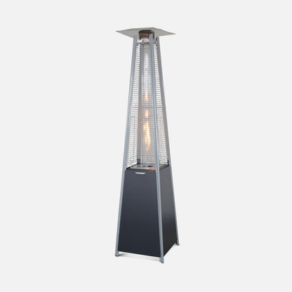  Chauffage D'extérieur - Sweden - Parasol Chauffant Gaz Pyramide. Design. Véritable Flamme. Roulettes Incluses